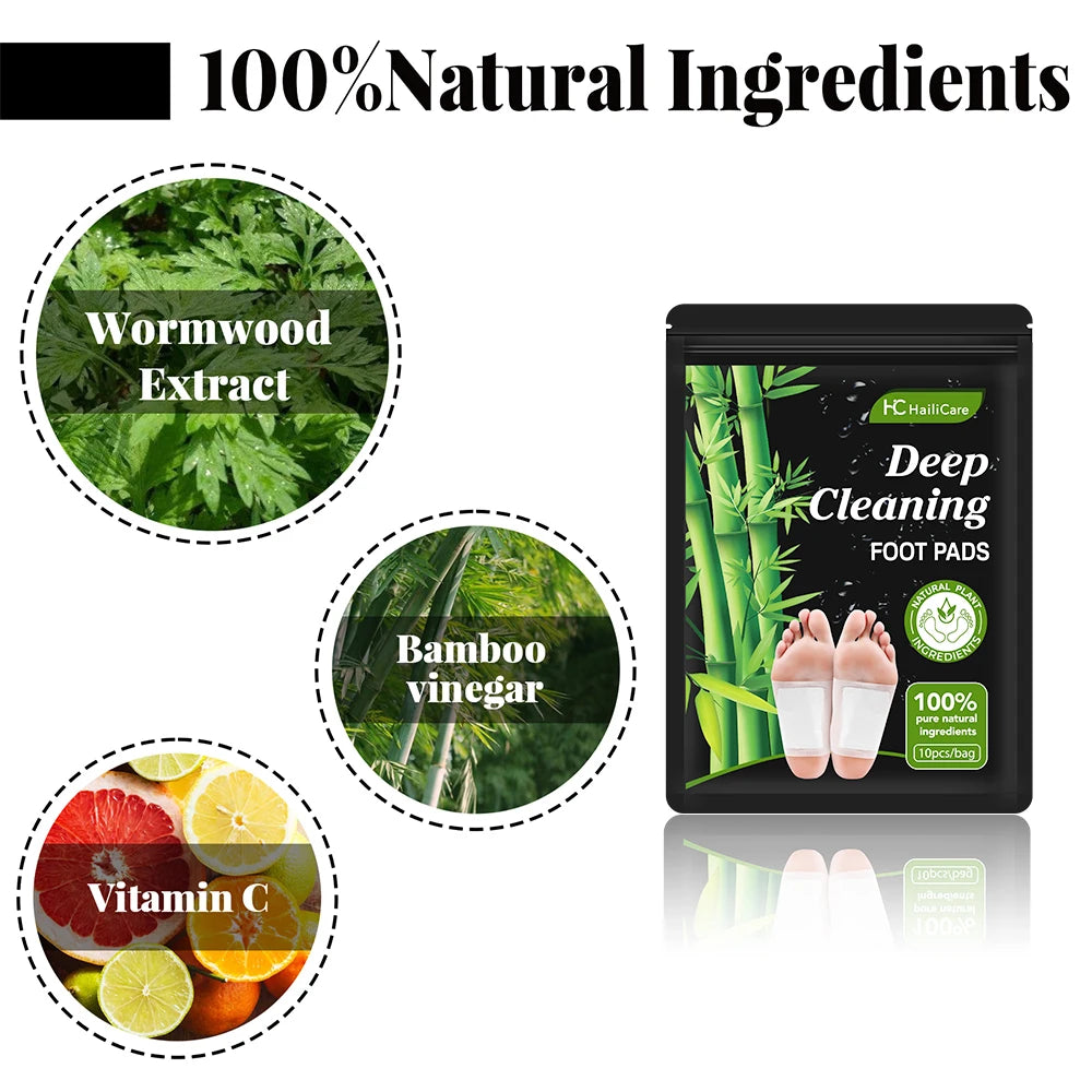 10PCS Detox Foot Patches Stress Relief Feet Deep Sleep Herbal Detox Sticker Conditioning Body Relieve Stress Foot Care Tool