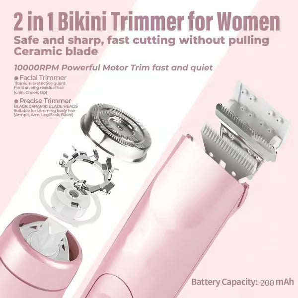 GlowTrim Pro 2-in-1 Painless Bikini Hair Trimmer