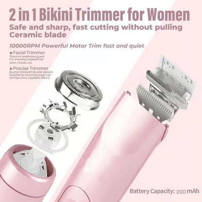 GlowTrim Pro 2-in-1 Painless Bikini Hair Trimmer