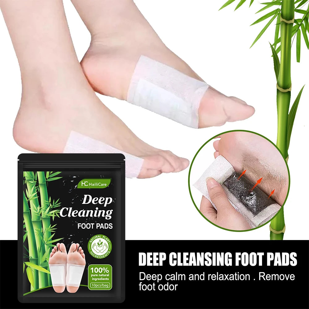 10PCS Detox Foot Patches Stress Relief Feet Deep Sleep Herbal Detox Sticker Conditioning Body Relieve Stress Foot Care Tool